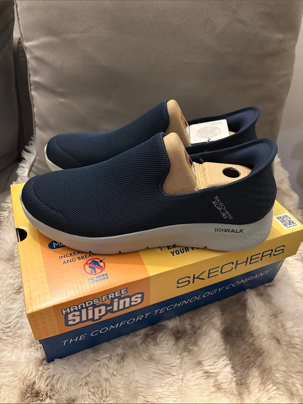 Skechers Navy Slip-On Mesh Casual Loafers